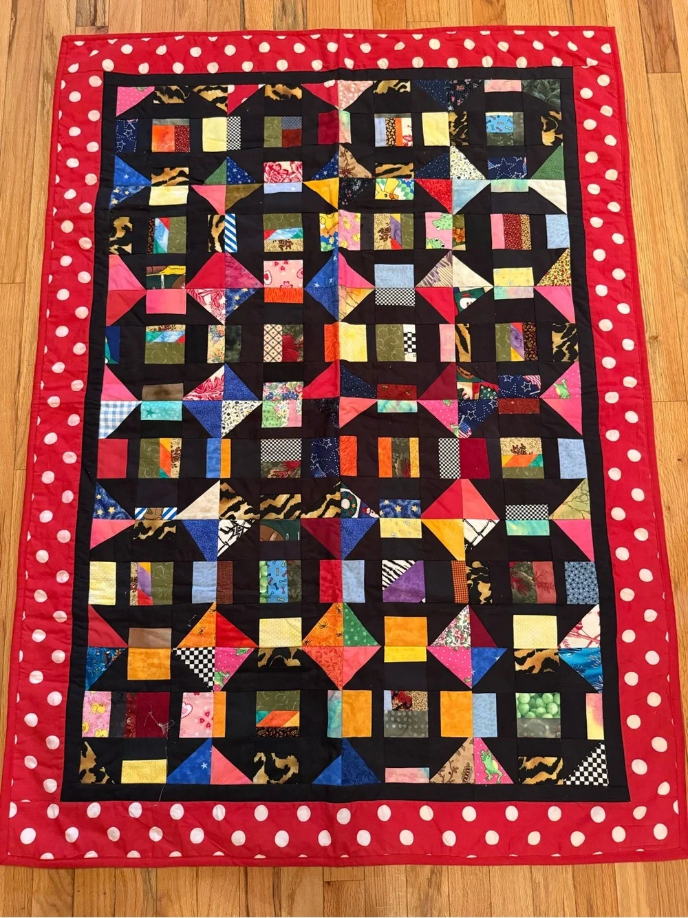 Vintage Granny Core Handmade 38x51” patchwork lap or throw Quilt